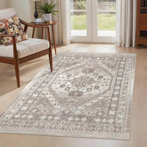 Miniatura 18 de befbee Alfombras de 6x9 pulgadas para sala de estar - Alfombras lavables a máquina resistentes a las manchas para dormitorio, alfombra de área