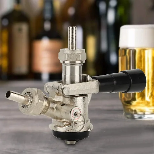 Grifos de cerveza para barriles, grifo de cerveza con sistema D con válvula de alivio de presión de seguridad, sonda de acero inoxidable grifo de
