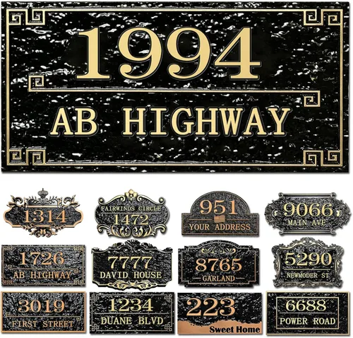 Miniatura 14 de Placa personalizada de dirección de casa, letrero de dirección de nombre de calle personalizado para números de casa, placa para buzón de garaje
