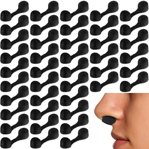 Miniatura 8 de Tondiamo 100 piezas de filtro de tapón de nariz desechable, esponja de filtro de nariz para mujeres y hombres, bronceado en aerosol sin sol, áreas
