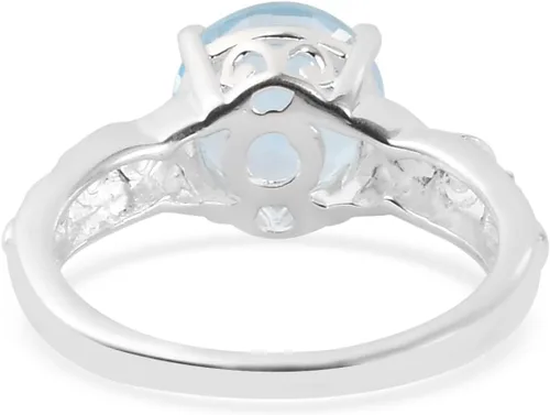 Miniatura 7 de Compra hermosos anillos de compromiso LC para mujer, piedra de topacio azul, plata de ley 925, piedra natal de amor, Metal, Topacio