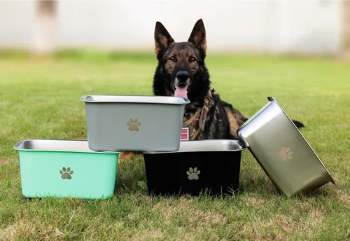Miniatura 6 de Cuencos de agua antideslizantes de acero inoxidable para perros grandes, de 2.5 galones, 40 tazas, cuencos de metal para perros de raza extragrande