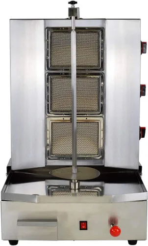 Miniatura 2 de Shawarma Propano Gyro Machine Gas Kebab Doner Asador Vertical Automático con 3 Quemadores