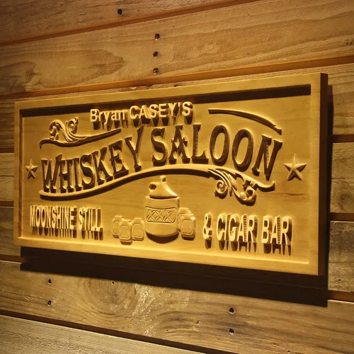 Miniatura 40 de ADVPRO wpa0053 - Letrero personalizado con nombre grabado en 3D de madera para el hogar, bar, cerveza, decoración del hogar, placas de casa de lago