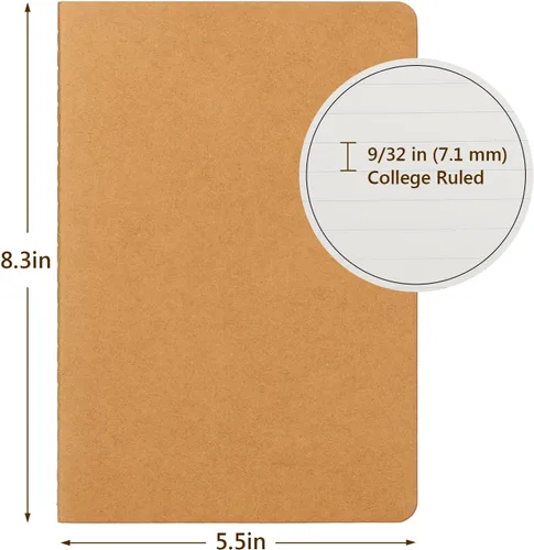 Miniatura 2 de EUSOAR Cuaderno de papel kraft A5, paquete de 12 cuadernos de 5.5 x 8.3 pulgadas, 60 páginas de tapa suave, diario de viaje, cuaderno de dibujo