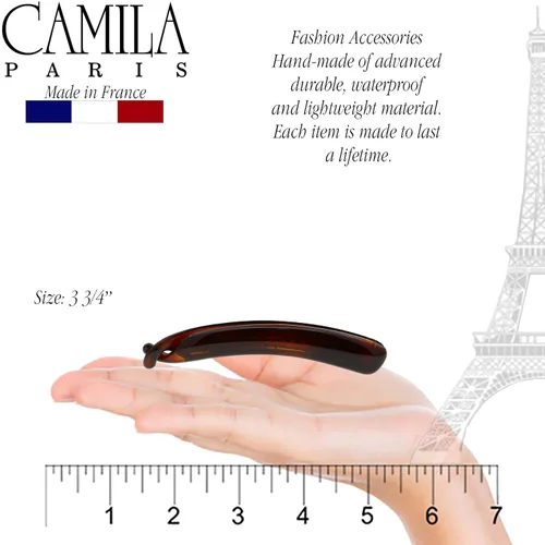 Miniatura 3 de Camila Paris NV134 - Pinza para cabello francés, soporte flexible para cola de caballo clásico para niñas, peine de plátano entrelazado
