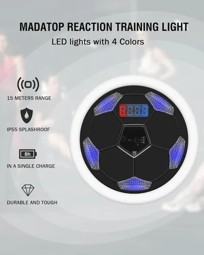 Miniatura 3 de Luces de entrenamiento de agilidad de velocidad, juegos de luces de reacción 4+1 para fútbol, boxeo, fitness, equipo de entrenamiento deportivo