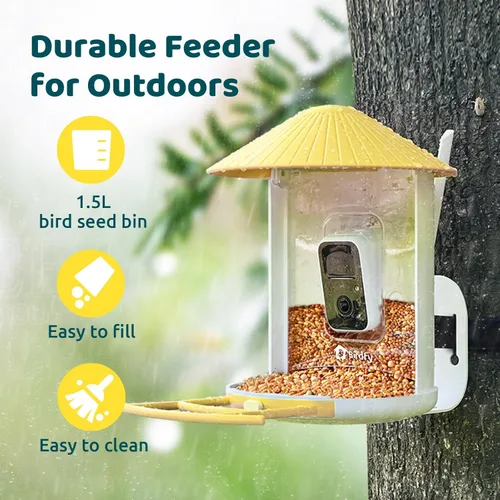 Miniatura 5 de NETVUE by Birdfy - Comedero inteligente para pájaros con cámara, cámara de observación de aves, video de captura automática y detección