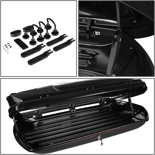 Miniatura 4 de DNA Motoring Portaequipajes para Techo Compatible con BMW X1 de 10-15, Portaequipajes de Cáscara Dura Impermeable con Cerradura Montaje Superior +