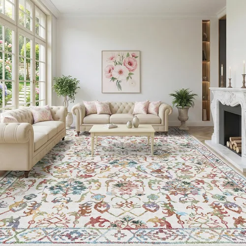 Miniatura 27 de Alfombra de área pequeña de 2 x 3 pulgadas, color beige, para entrada, baño, cocina, antideslizante, de pelo bajo, lavable, moderna alfombra bohemia