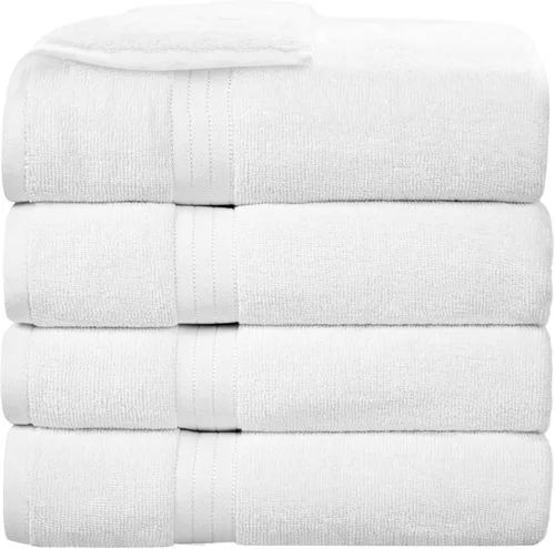 Miniatura 17 de Bliss Casa Paquete de 2 toallas de baño jumbo de algodón de gran tamaño de 35 x 70 pulgadas, ultrasuaves y altamente absorbentes, de secado rápido