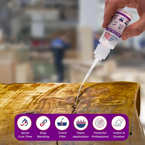 Miniatura 6 de Pegamento CA mediano de 2 onzas para carpintería, kit de superpegamento premium para torneado de madera con botellas adicionales, tapas