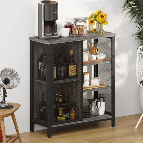 Miniatura 10 de BON AUGURE Armario de barra de café para licor doméstico, estación de café industrial para cocina y entrada, aparador de bufé de granja pequeño
