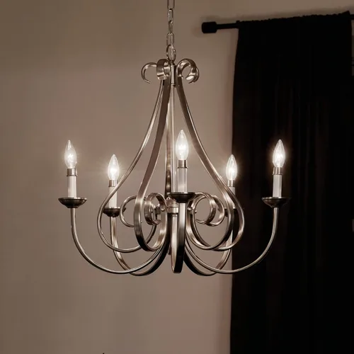 Miniatura 7 de Kichler Dover - Lámpara de araña de 5 luces de 24.5 pulgadas en níquel cepillado