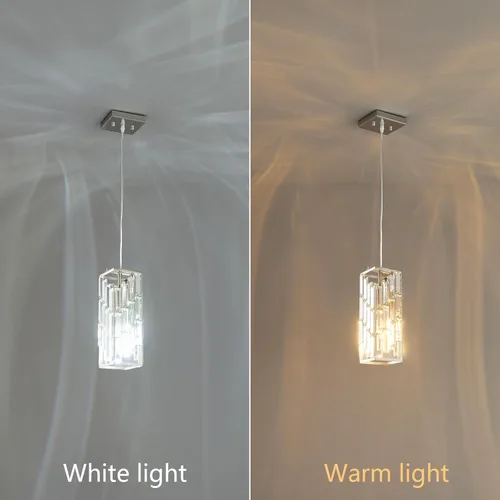 Miniatura 9 de Iluminación colgante de níquel cepillado, lámpara colgante moderna, mini candelabros de cristal, lámpara colgante ajustable para cocina, isla