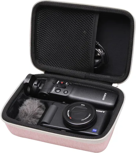L LTGEM Funda para cámara compatible con Sony ZV-1F / ZV-1 / ZV-1 II Vlog cámara digital, trípode, micrófono y kit de accesorios para vlogger, color