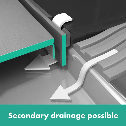 Miniatura 9 de hansgrohe RainDrain Brilliance - Juego de drenaje de ducha cuadrado con cubierta trasera áspera y baldosa en acero inoxidable cepillado, drenaje