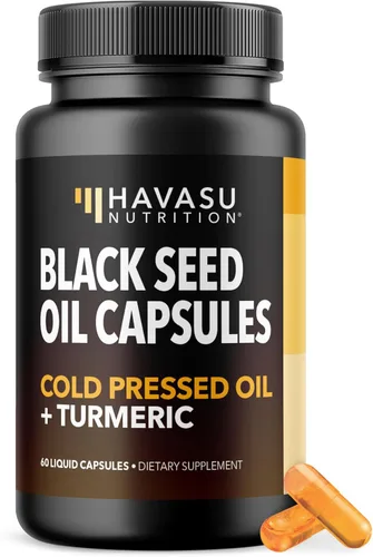 Miniatura 15 de Cápsulas de aceite de semilla negra prensado en frío - Suplemento de 1500 mg de comino negro para la función inmune, apoyo digestivo y salud general