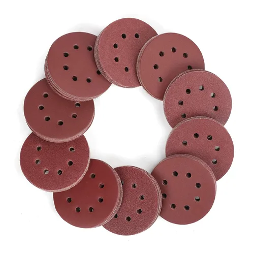 Miniatura 29 de WORKPRO Juego de discos de lija de 50 piezas – Papel de lija de 8 agujeros de 5 pulgadas, 5 grados, incluye 60, 80, 120, 240, 320 granos