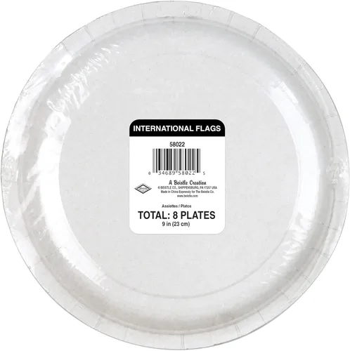 Miniatura 3 de Beistle 8 piezas de papel desechable y duradero, banderas del mundo internacional, platos de viaje temáticos para fiestas, 9 pulgadas, multicolor