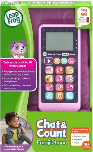 Miniatura 7 de LeapFrog Chat and Count Emoji - Teléfono, blanco, gran regalo para niños y niñas, Púrpura Morado