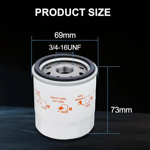 Miniatura 4 de 49065-0724 Filtro de aceite compatible con filtro de aceite Kawasaki 49065-2071 que reemplaza 49065-7010 49065-2057 49065-2087 49065-2086