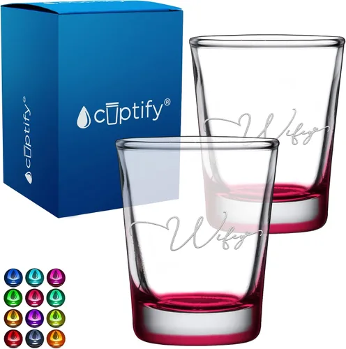 Miniatura 34 de Cuptify Regalos para baby shower, para la nueva mamá, EST 2023, 2 onzas, con fondo negro, juego de 2 vasos grabados para fiesta, regalo
