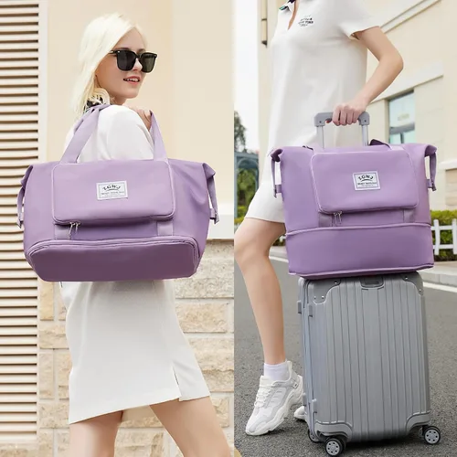 Miniatura 6 de ZGWJ Bolsas de viaje expandibles, bolsa de fin de semana para mujer, plegable, para llevar
