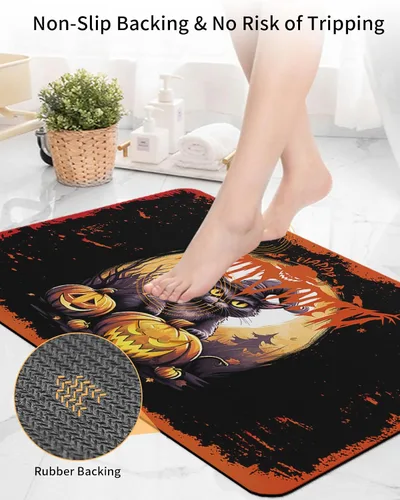 Miniatura 4 de Tapete de baño de Halloween para bañera, antideslizante, de secado rápido y absorbente, tierra de diatomeas, cocina, ducha, fregadero, lavable