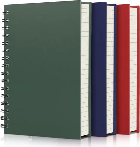 Miniatura 15 de EUSOAR - Cuaderno de espiral rayado universitario, paquete de 3 en negro A5 de 5.5" x 8.3", papel desprendible, tapa dura gruesa, 160 páginas / 80