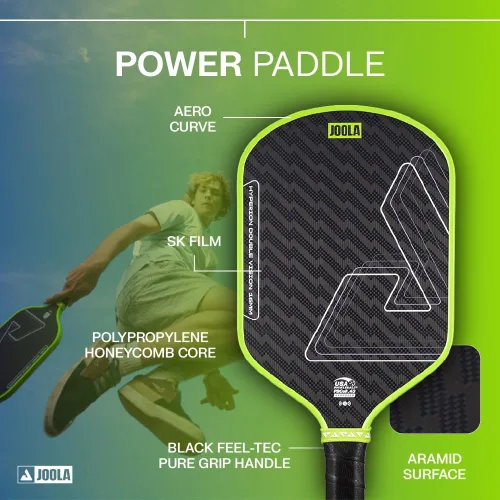 Miniatura 3 de JOOLA Double Vision - Paleta de pickleball de 16mm (0.63 pulgadas) - Forma Signature y estándar - Superficie de aramida para un tacto más suave