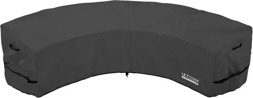 Miniatura 11 de ULTCOVER Funda impermeable para sofá de patio en forma de L y orientación derecha, para muebles modulares de 6 plazas, 110 pulgadas de ancho marrón