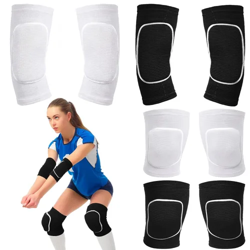 Miniatura 8 de Sosation Juego de 2 Coderas de Voleibol y Mangas para Rodilla y Brazo con Almohadilla de Protección, Accesorios Esenciales de Voleibol con Alta