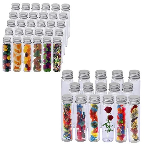 Berenti Tubos de ensayo de plástico 2 en 1 con tapas, 16 unidades (1.7 fl oz) y tubos de ensayo de plástico con tapas, 20 unidades (3.9 fl oz)