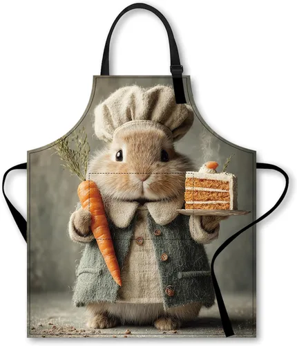 Miniatura 12 de Nuxovilar Bonito delantal de cocina, 26.77 x 30.7 pulgadas, esencial para cocina, hornear, reuniones festivas