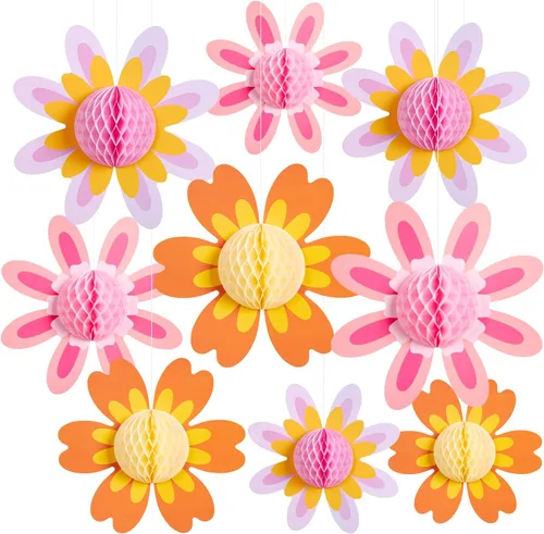 Miniatura 11 de SUNBEAUTY Abanicos de papel dorados y negros para fondo de fiesta de té, boda, primavera, cumpleaños, aula, baby shower, Halloween, decoración
