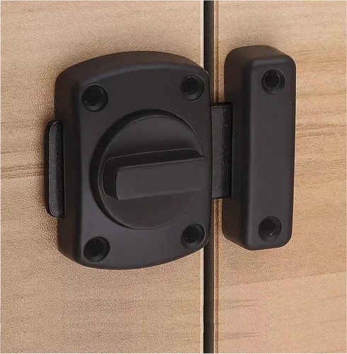 KAFENDA Cerradura de puerta de baño Perno de ventana Gabinete de ventana Pestillo de seguridad giratorio Aleación de zinc con tornillo negro (Black
