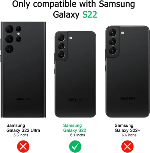 Miniatura 3 de Vanjua Funda transparente para Samsung Galaxy S22 5G, paquete de 2 fundas protectoras de silicona suave delgada de cuerpo completo compatible