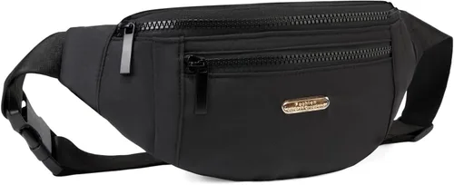 Miniatura 4 de Riñonera para mujer, bolsa de cintura de moda con correa ajustable para viajes, deportes y correr, Negro, talla única