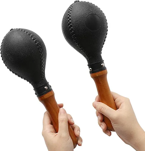 Miniatura 2 de Maracas de percusión par de agitadores sonajeros martillo de arena instrumento de percusión con carcasas de plástico ABS y mangos de madera