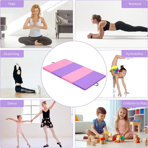 Miniatura 3 de ZENOVA Colchoneta de gimnasia 6'x3'x2''/4'x8'x2'' Colchoneta de ejercicio Colchoneta de gimnasio para aeróbicos en casa Entrenamiento Colchoneta