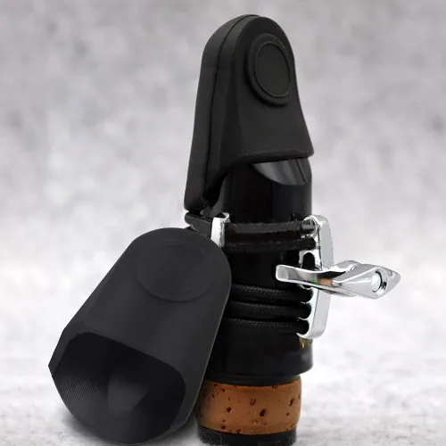 Miniatura 4 de 2 tapas de boquilla de saxofón, boquilla de clarinete ive tapa de goma accesorios para saxofón (negro)