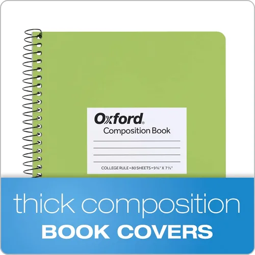 Miniatura 2 de Oxford Composition - Cuadernos en espiral, paquete de 4, los colores de la cubierta varían, papel rayado universitario, diarios escolares de 9-3/4 x