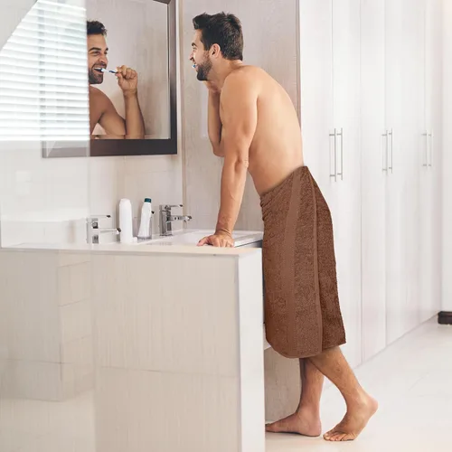 Miniatura 8 de Juego de 6 toallas de baño de tamaño mediano, 100% algodón rizo, 24" x 48", secado rápido, suaves y altamente absorbentes, toallas Acorn para baño