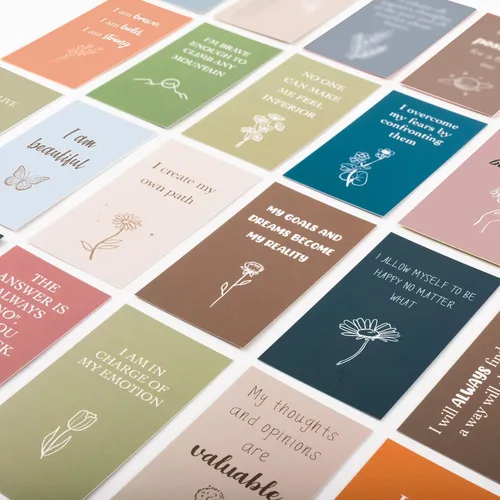 Miniatura 9 de 100 tarjetas de afirmación para mujeres y hombres con más de 150 preguntas que invitan a la reflexión, tarjetas de afirmación únicas para aliviar