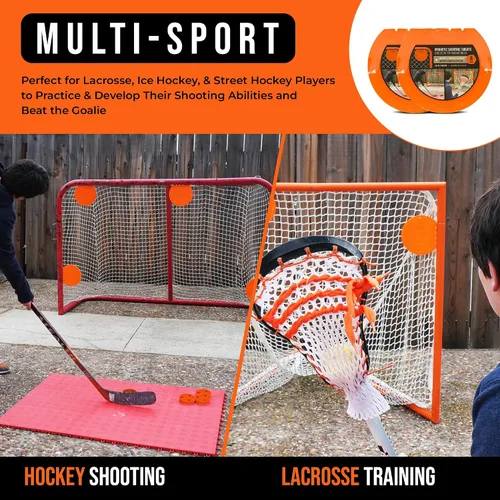 Miniatura 5 de Top Shelf Targets Paquete de 4 objetivos magnéticos de hockey – Ayudas de tiro duraderas de 8 pulgadas para redes de hockey y lacrosse