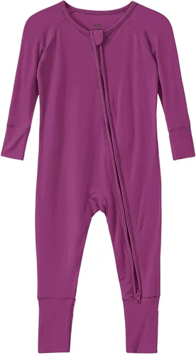 Miniatura 25 de Pijama de viscosa de bambú sin pies para niños y niñas, pijamas con cremallera para dormir y jugar, mameluco - 0-24 meses