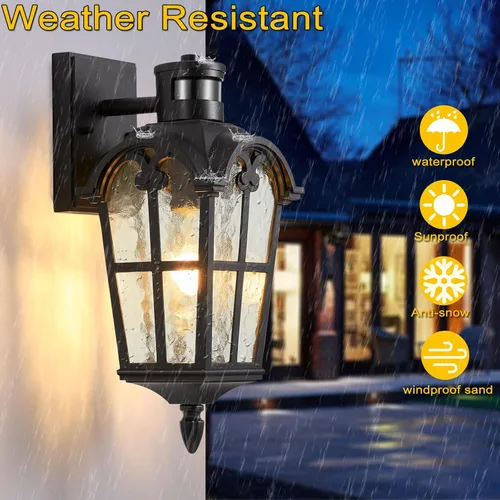 Miniatura 4 de Iluminación exterior del anochecer al amanecer, luces modernas con sensor de movimiento para exteriores, luces de pared impermeables