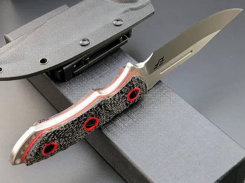 Miniatura 6 de Eafengrow EF139 Cuchillo de hoja fija, hoja de acero de 60.6 in, mango Micarta con espiga completa, herramienta EDC cuchillo recto para trabajar