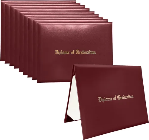 Miniatura 10 de Funda para diploma 8.5”x11” impresa “Diploma de Graduación” en cuero sintético acolchada y rica en color de TngHui, negra